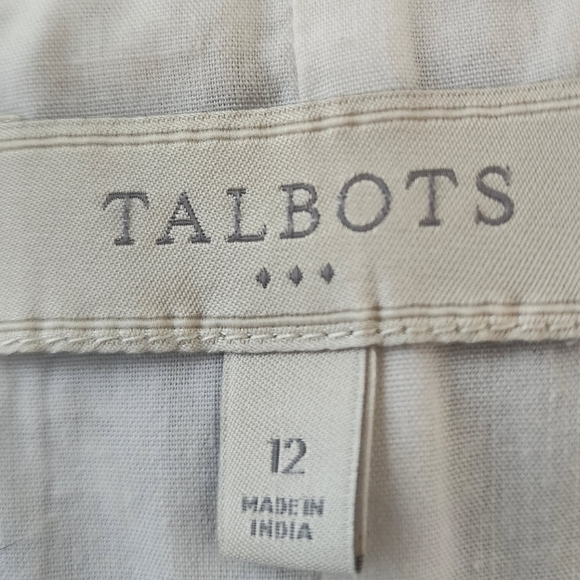 Talbots Blue Floral Flower Lined A Line Midi Skirt Stretch Pleated Size 12 - Picture 5 of 6